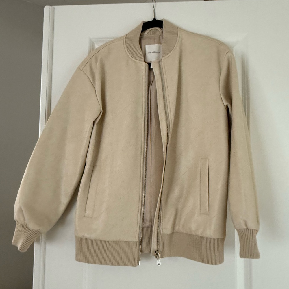 Leather bomber jacket